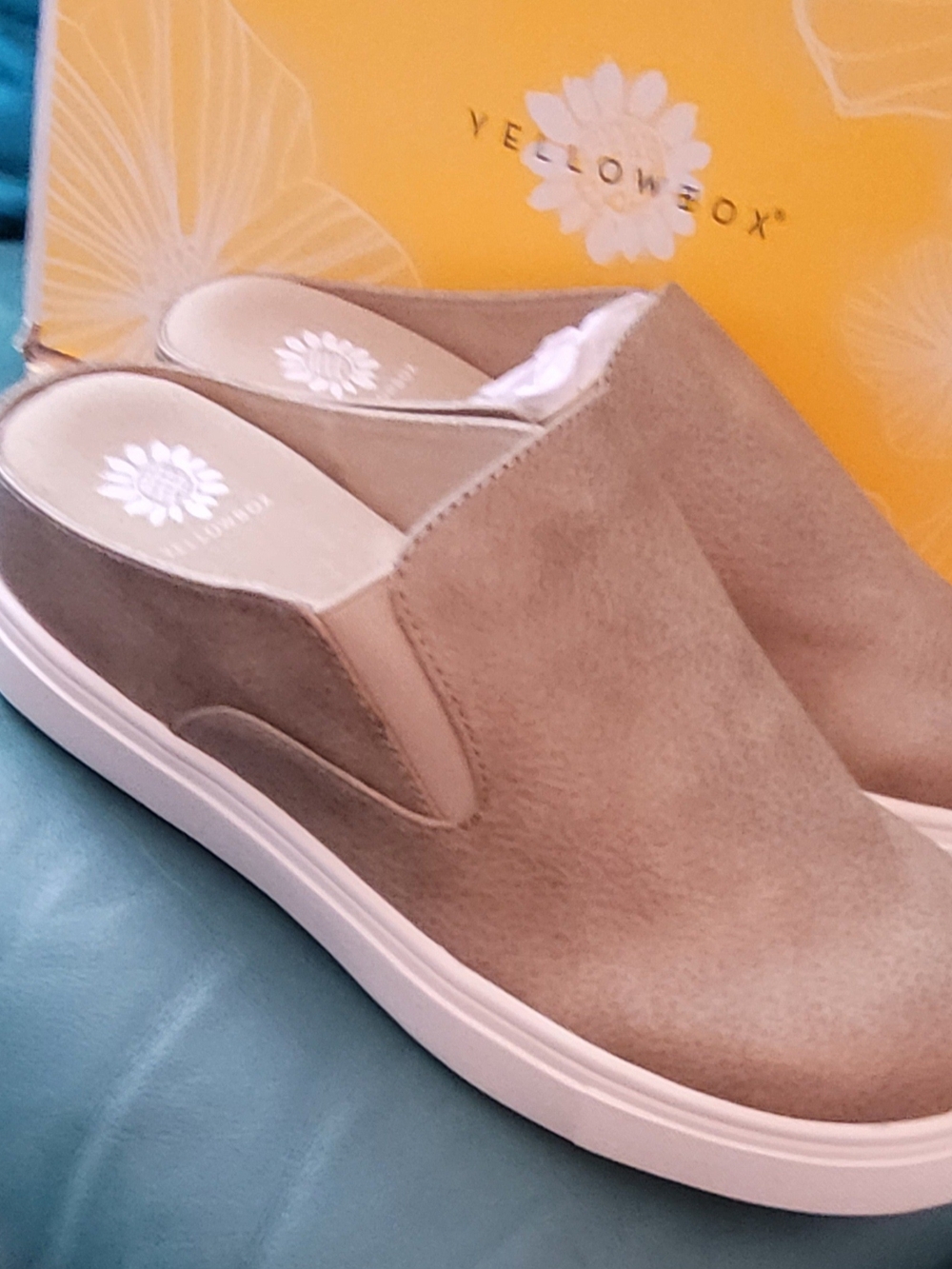 Yellow Box Taupe Slip-On Clog Sneakers with White Platform - Picture 4 of 13